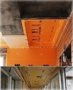 Варианты утепления балконного потолка